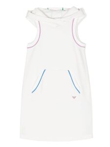 Emporio Armani Kids robe en polaire à capuche - Blanc