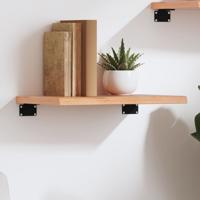 Wandschap 40x20x2 cm behandeld massief eikenhout lichtbruin - thumbnail