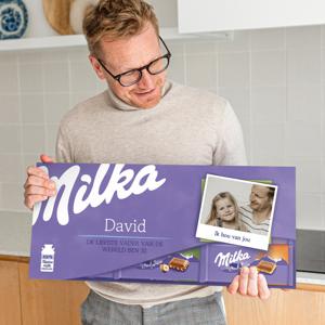 Mega Milka reep met naam en foto bedrukken - 900 gram