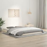 Bedframe massief grenenhout wit 150x200 cm
