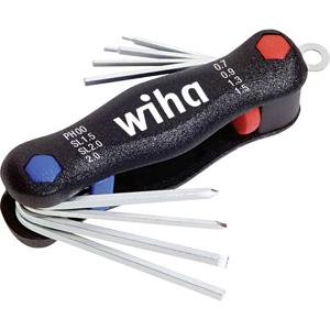 Wiha Plat, Kruiskop Phillips, Inbus Haakse schroevendraaierset 0.7 mm, 0.9 mm, 1.3 mm, 1.5 mm, 2 mm PH 00 8-delig