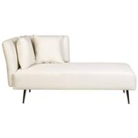 Beliani - RIOM - Chaise longue - Wit - Linkszijdig - Stof