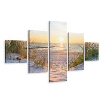 Schilderij - Prachtige zonsopkomst boven Zee, Premium Print