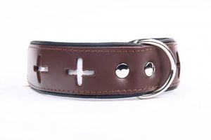 Leren hondenhalsband Swiss