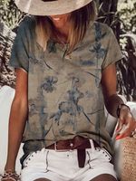 Vintage Short Sleeve Cotton-Blend T-shirt - thumbnail