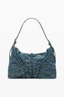 Grote gevlochten denim tas - BLUE - U