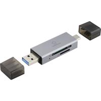 Renkforce RF-PCR-400 Externe geheugenkaartlezer USB-A, USB-C microSD, SD Space grijs