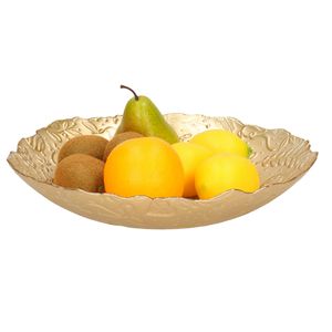 Decoratie schaal/fruitschaal van glas goud rond D30 x H6 cm