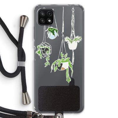 Hang In There: Samsung Galaxy A22 5G Transparant Hoesje met koord