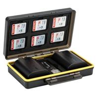 JJC BC-3LPE6 multifunctionele batterij case voor Canon LP-E6/LP-E6N accu's met ruimte voor 6 SD-kaarten en USB 3.0 cardreader