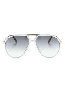 TOM FORD Eyewear logo-print oversize-frame sunglasses - Argent