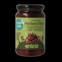 TerraSana Kalamata olijven in kruidenolie bio 345 Gram