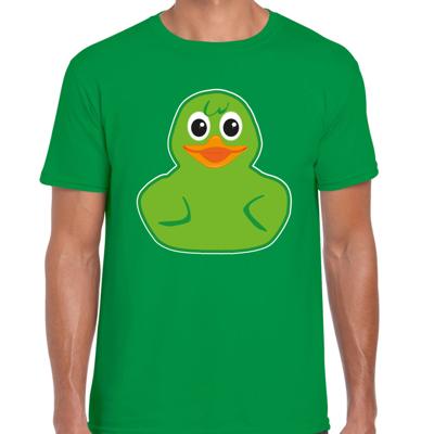 Verkleed T-shirt heren - eend - groen - Carnaval/themafeest