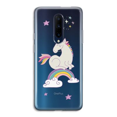 Regenboog eenhoorn: OnePlus 7 Pro Transparant Hoesje