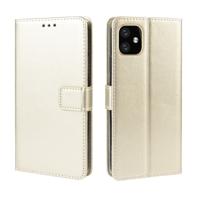 Retro Crazy Horse textuur horizontale Flip lederen case voor de iPhone XIR 2019 6 1 inch met houder & card slots & fotolijst (goud)