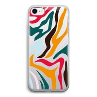 Colored Zebra: iPhone SE 2020 Transparant Hoesje