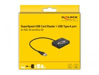 Delock 91756 kaartlezer voor XQD / SD / Micro SD-geheugenkaarten + USB Type-A-poort - thumbnail