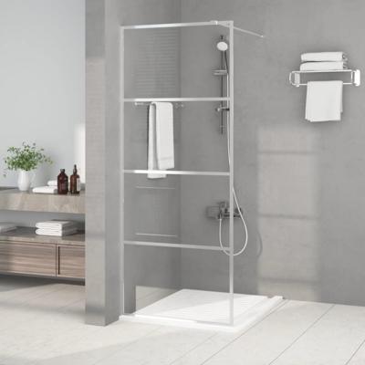 VidaXL Inloopdouchewand 80x195 cm transparant esg-glas zilverkleurig