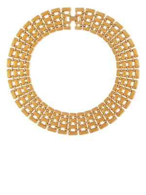 Susan Caplan Vintage collier ras-du-cou Napier à détail de chaine(années 1970) - Or