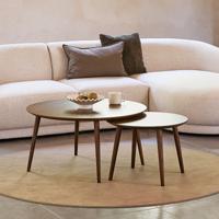 Salontafel Adda Rond Smoked Eiken Set van 2 - Giga Living - thumbnail