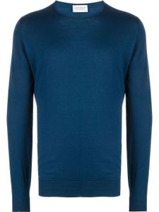 John Smedley pull en maille à col rond - Bleu