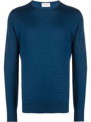 John Smedley pull en maille à col rond - Bleu