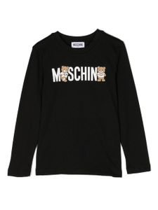 Moschino Kids t-shirt en coton à logo imprimé - Noir