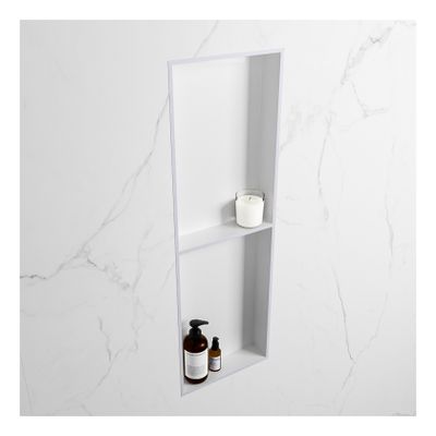 Wandnis Solid Surface Easy | In- en opbouw | 30x150x8 cm | 2 vakken | Cale/Talc