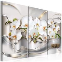 Schilderij - Bloeiende Orchidee, 3luik - thumbnail