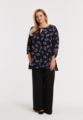 Yoek Tuniek flare LOOPS | Zwart | Maat 42/44