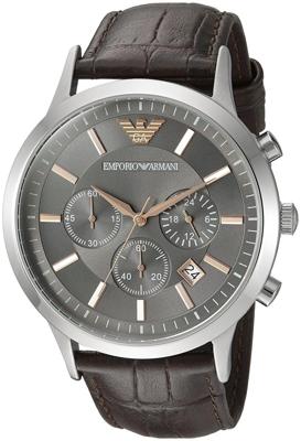 Emporio Armani Heren Emporio lederen chronograaf horloge AR2513