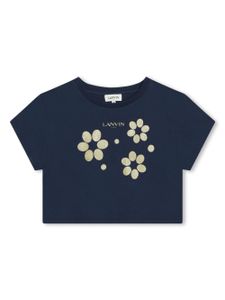 Lanvin Enfant t-shirt en coton à logo imprimé - Bleu