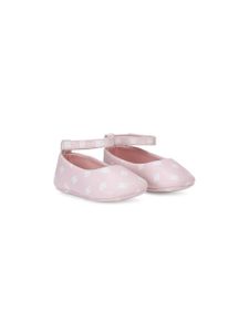 Dolce & Gabbana Kids ballerines en cuir à logo imprimé - Rose