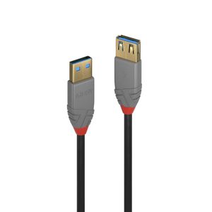 Lindy 36760 0.5m USB A USB A Mannelijk Vrouwelijk Zwart USB-kabel