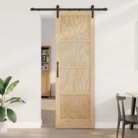 Schuifdeur met beslag 78x232 cm massief grenenhout