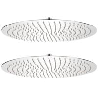 Regendouchekop 2 st rond 50 cm roestvrij staal