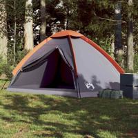 VidaXL Koepeltent 4-persoons waterdicht grijs en oranje