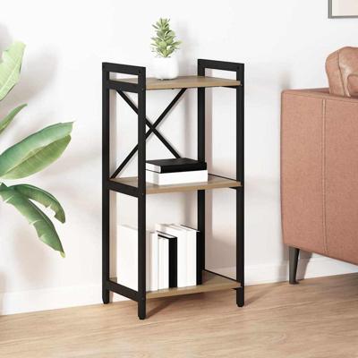 Boekenkast artisanaal eikenkleurig 40 x 30 x 83 cm Bewerkt hout