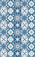 Blauwe sneeuwvlok tegels Kerstmis vinyl tapijt