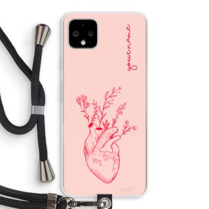 Blooming Heart: Pixel 4 XL Transparant Hoesje met koord