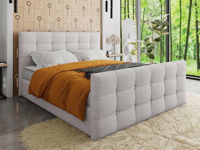 Boxspring KLEOPATRA 140x200 cm lichtgrijs