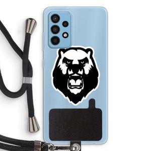 Angry Bear (white): Samsung Galaxy A52 Transparant Hoesje met koord