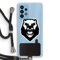 Angry Bear (white): Samsung Galaxy A52 Transparant Hoesje met koord