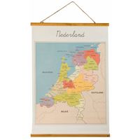 Vintage Landkaart Poster Nederland - 50 x 70 cm - thumbnail