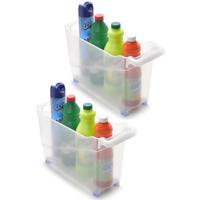 PlasticForte keuken trolley - Set van 4x stuks - transparant - op wieltjes - L45 x B17 x H29 cm - Ku
