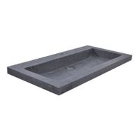 Wiesbaden Bstone wastafelblad 80x45x5 cm 1 kraangat natuursteen zwart Wiesbaden Bstone wastafelblad 80x45x5 cm 1 kraangat natuursteen zwart