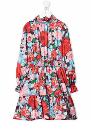 MSGM Kids robe à fleurs - Rouge