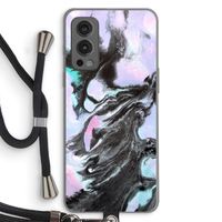 Pastel zwart: OnePlus Nord 2 5G Transparant Hoesje met koord