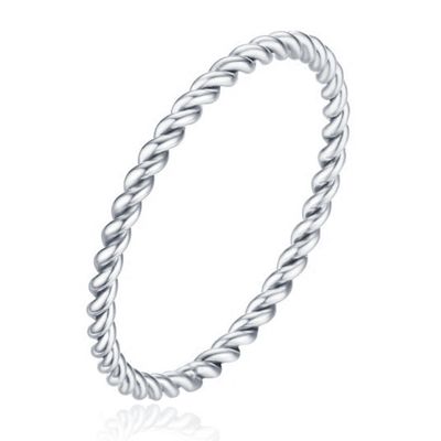 Gedraaide Elegante Dames Ring Edelstaal Verzilverd Zilverkleurig