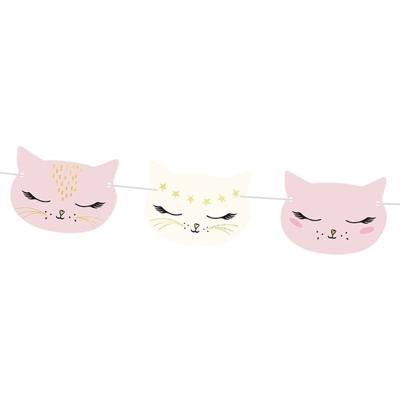 Katten/Poezen thema feest slinger - 1,5 meter- Kinderverjaardag/feestje - Karton